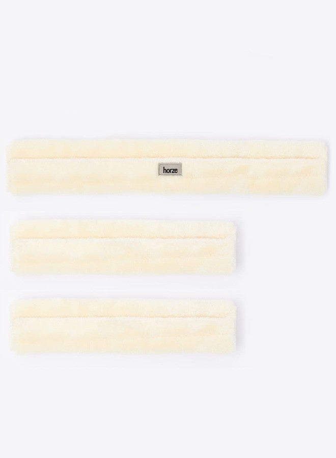 HORZE Narvik Faux-Fur Breastplate Cover Set - Off-White - One Size